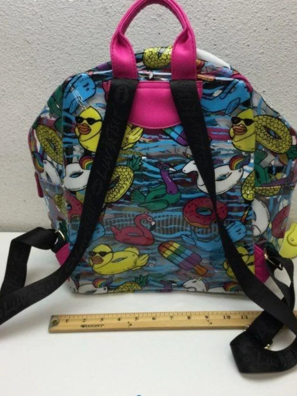 Betsey Johnson Y2K Pool Party Clear Vinyl Backpack Festival Stadium Bag